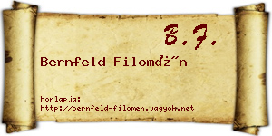 Bernfeld Filomén névjegykártya